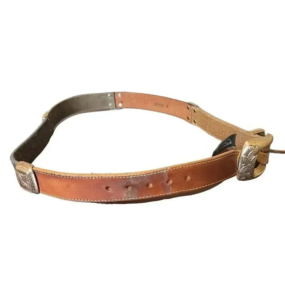 Brighton Childs Vintage 90s Leather‎ Belt Multi-Color Silver Tone Hardware